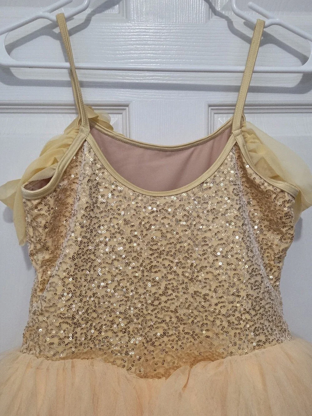 Weissman Showtime Buttercream Yellow Sequin Tutu Dance Costume Size XXLC